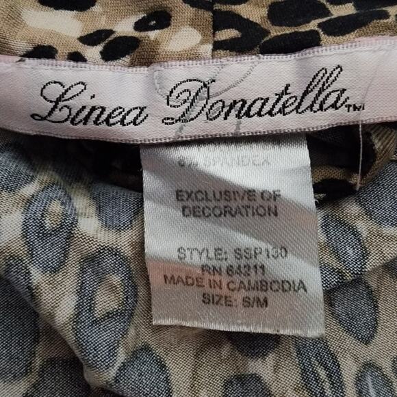 Linea Donatella Wrap Cheetah Animal Print Bathrobe Size S/M - Picture 6 of 6